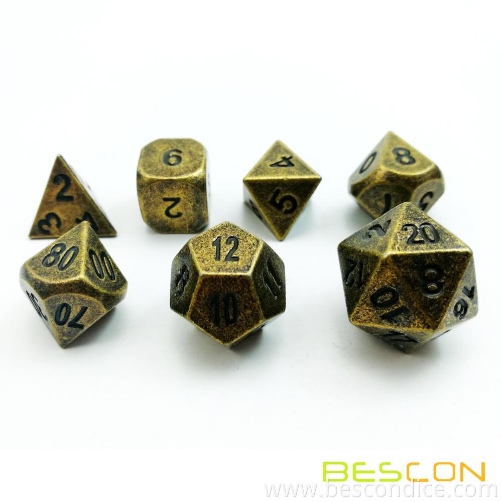 Ancient Brass Metal Dice For Dungeon And Dragons 2 Ancient Brass Metal Dice For Dungeon And Dragons 2